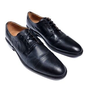NEW Cole Haan Warren Classy Black Calfskin Leather Cap Toe Oxford Dress Shoes